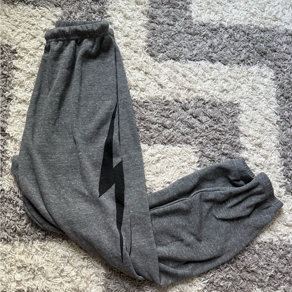 Aviator Nation Gray and Black Sweatpants